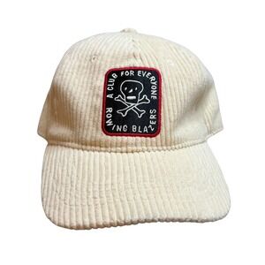 ROWING BLAZER Cream Corduroy Skull Patch Baseball Cap Adjustable Strap Hat